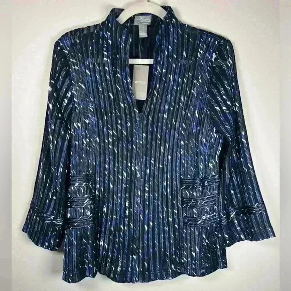 NWT Chico’s Travelers Collection Julianne Jacket India Ink Size 1 (Medium/8) - Picture 4 of 13